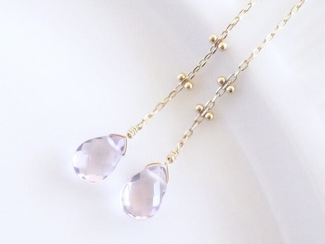 K10 Dew Drop Earrings PUの画像1枚目