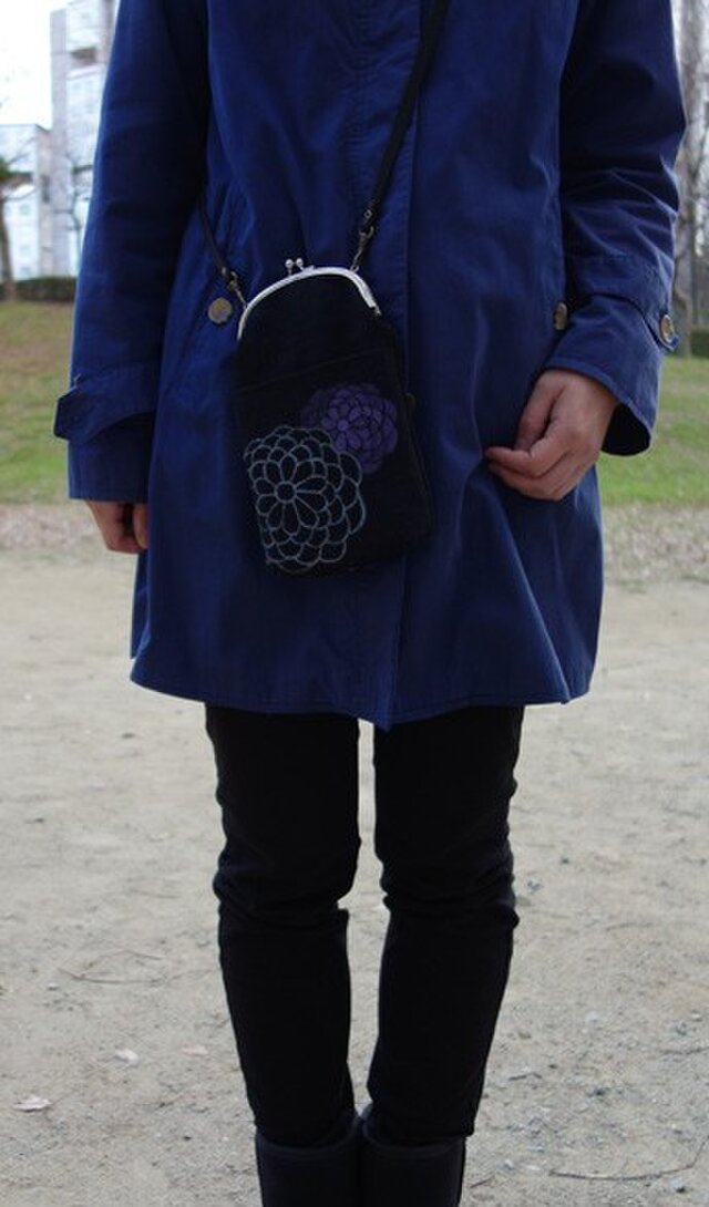 ~こといろ~ 丸菊 お散歩がま口ショルダーの画像1枚目