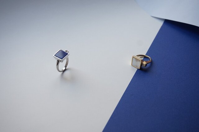 Lapis Lazuli Pt Square Ringの画像1枚目