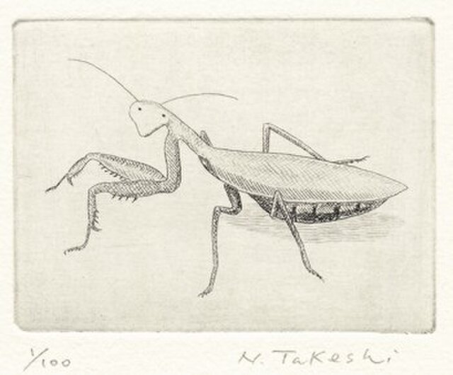 かまきり ・A /銅版画 (額なし） | iichi 日々の暮らしを心地よくする