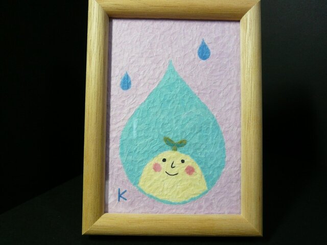 ちぎり絵「雫」（額付き） | iichi 日々の暮らしを心地よくする