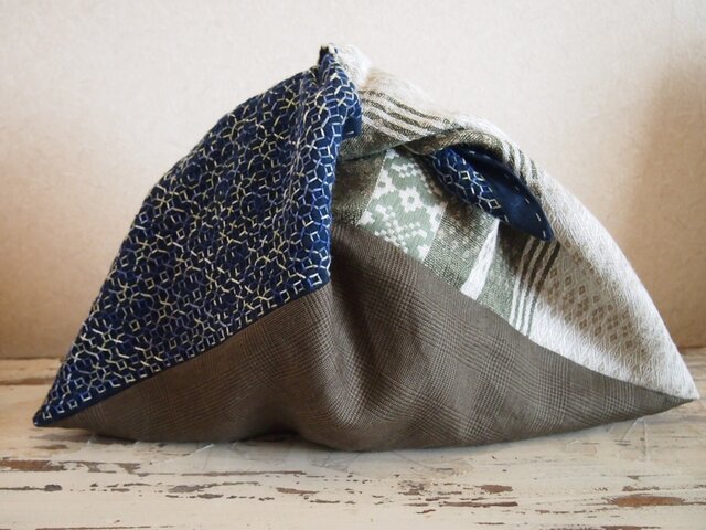 まりん様専用 刺し子のあずま袋 グリーンの画像1枚目