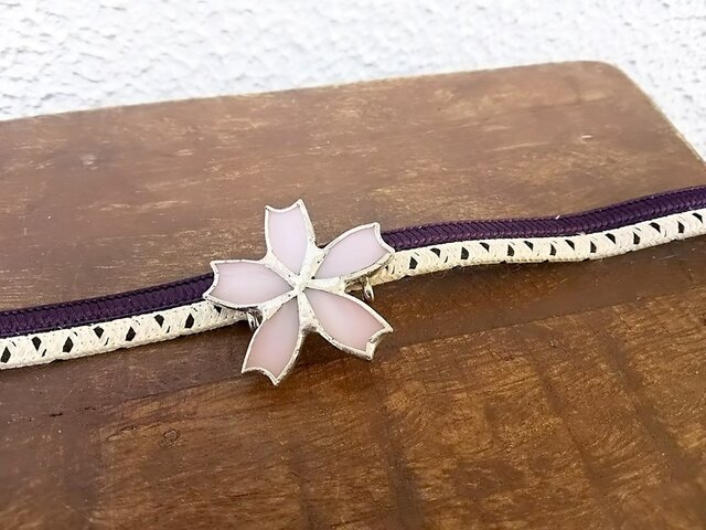 ★サクラ帯留★(ステンドグラス)の画像1枚目