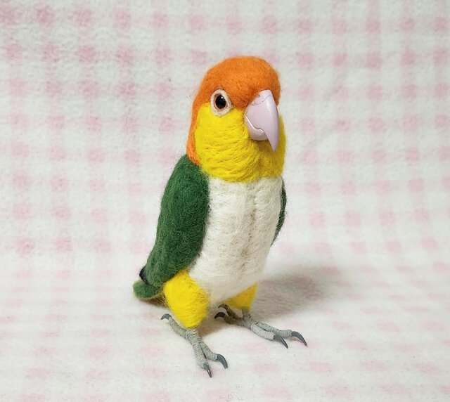 リアルサイズ♪ シロハラインコ 中型インコ 羊毛フェルト ライフサイズ