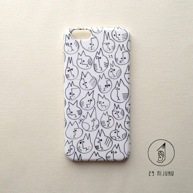 【受注制作】ツノネコ/シロ【iPhone6/6s case】の画像1枚目