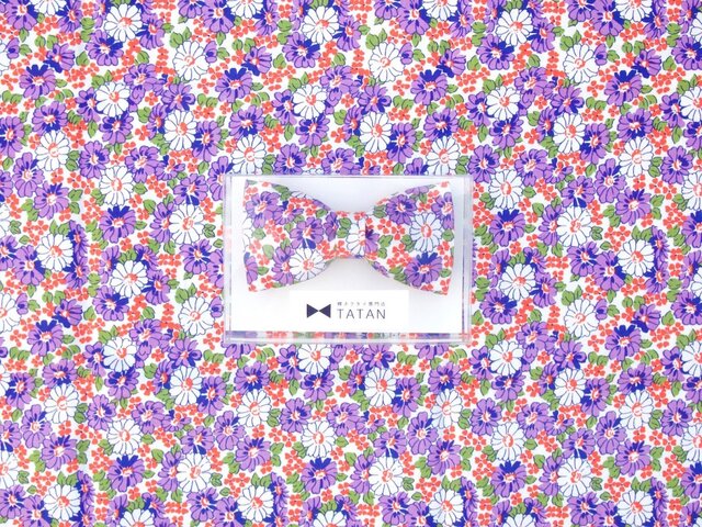 TATAN ポップフラワー蝶ネクタイ(パープル)の画像1枚目