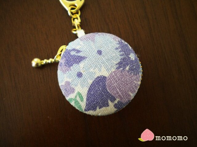 花柄♪マカロンコインケース キーホルダーの画像1枚目