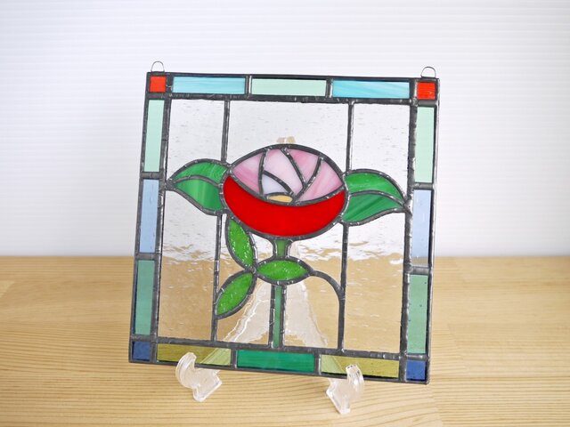 ステンドグラス ミニパネル バラ 15cm | iichi 日々の暮らしを