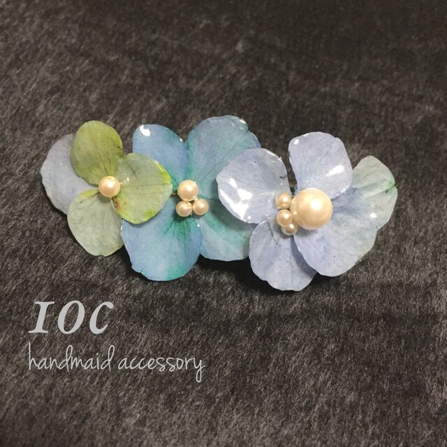 紫陽花バレッタの画像1枚目