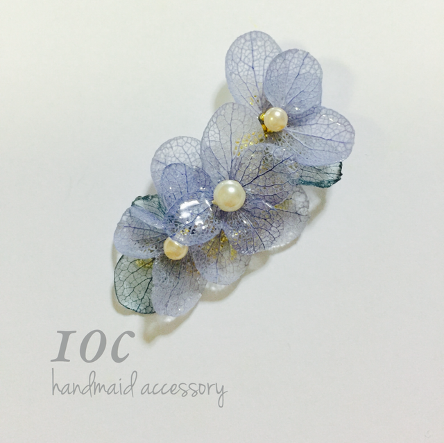 紫陽花イヤーカフ♡Blueの画像1枚目