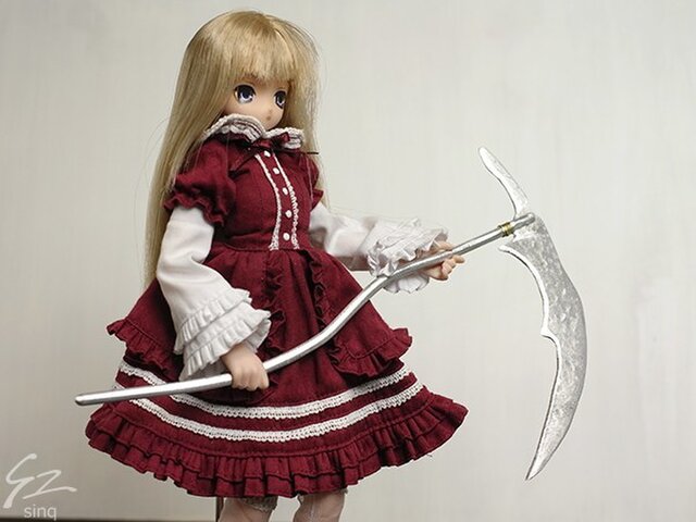 【sinq】1/6ドール用武器・大鎌1.5 月光の鎌+1の画像1枚目
