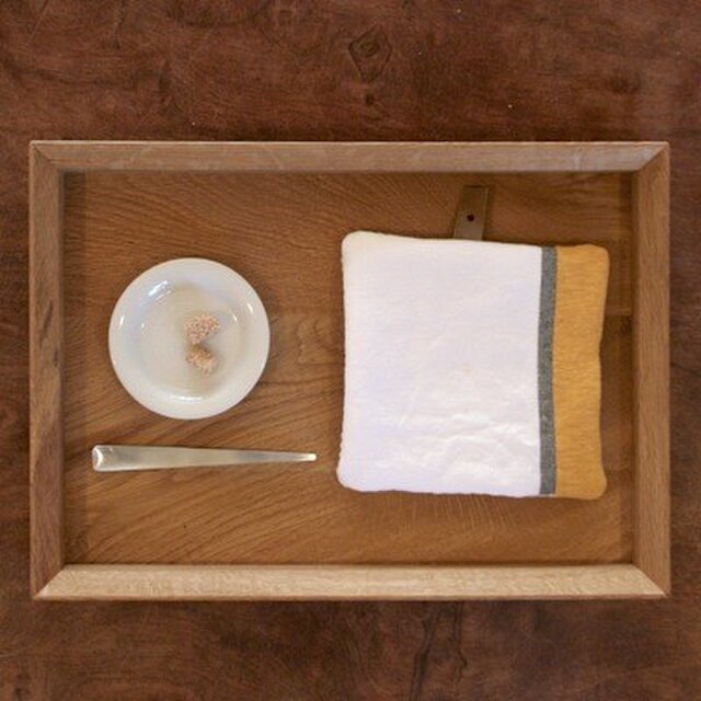 Pot Mat 白×グレー×黄の画像1枚目