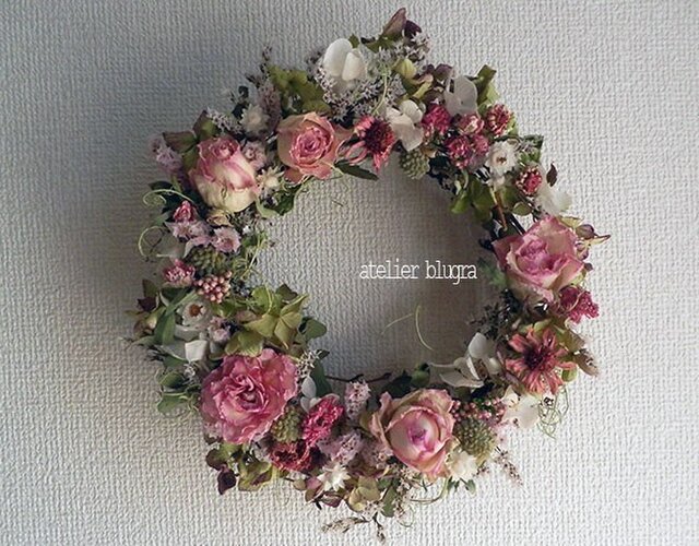 八ヶ岳〜春待ち色ジニアと薔薇のWreath07の画像1枚目
