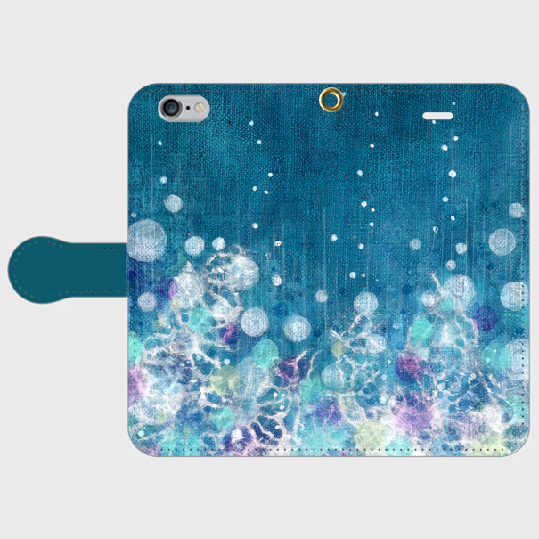 iPhone/手帳型スマホケース「雨降る」(受注生産)の画像1枚目