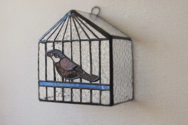 ブンチョウ 鳥かご壁掛けランプ の画像1枚目