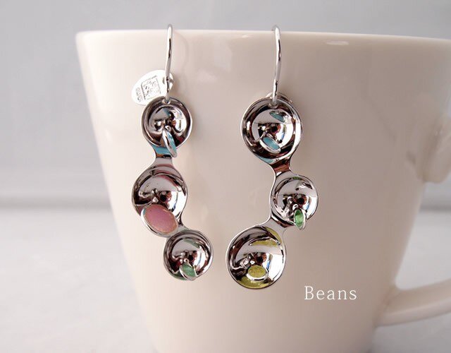【1点もの】Beans透胎七宝ピアス【B】プリカジュール YujiKONOの画像1枚目