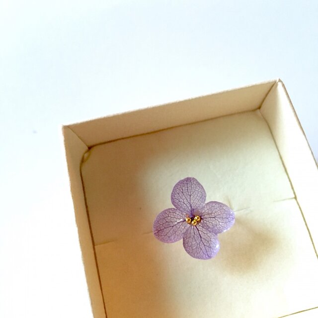 violet*紫陽花のスパイラルピンキーリングの画像1枚目
