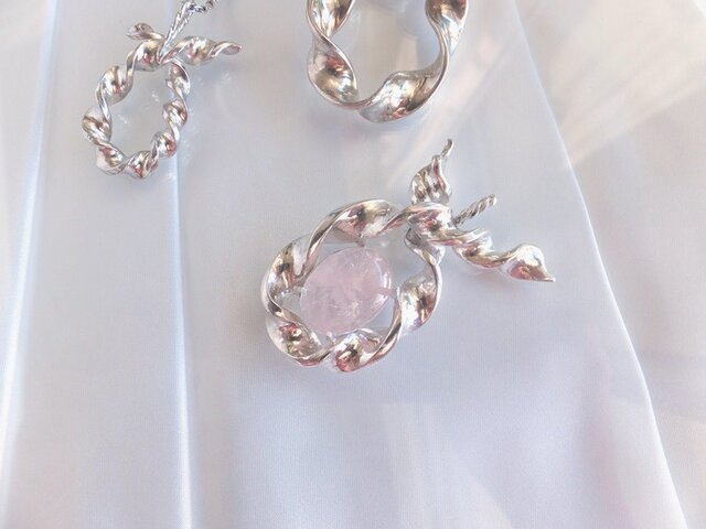 Silver Pendant (Twisted - Morganite )の画像1枚目