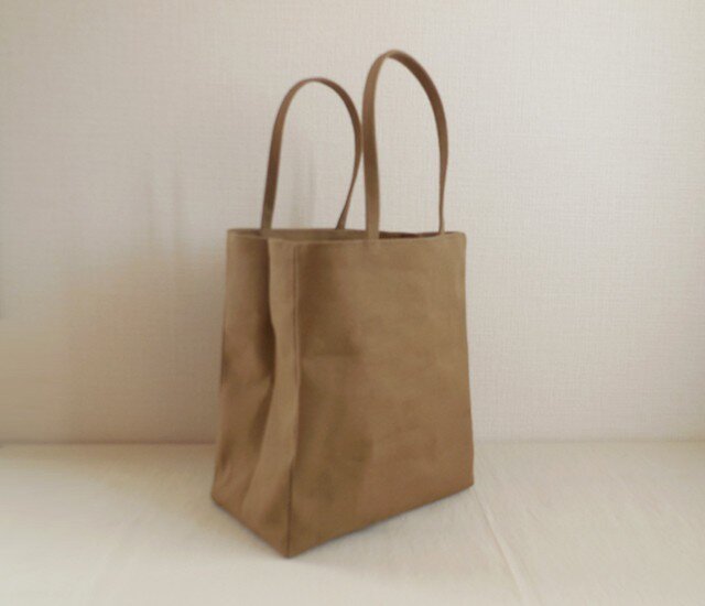帆布 紙袋バッグ オリーブベージュの画像1枚目