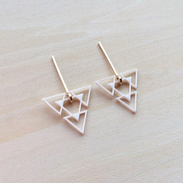ペーパーピアス Paper piarced earring 14kgf 0003 WHITE PV14G-0003Wの画像1枚目