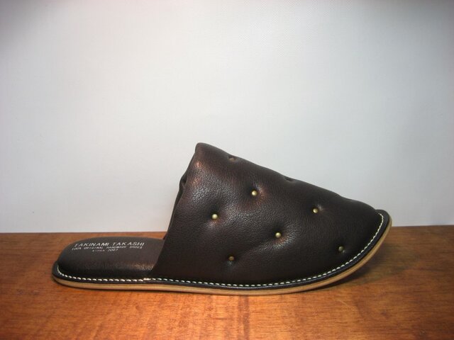 Sofa Slippers STUDS BLACK sizeSの画像1枚目