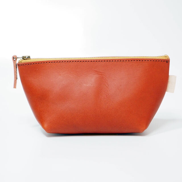 化粧ポーチ【ブラウン】使いやすい かわいい 革 小物入れ ペンケース