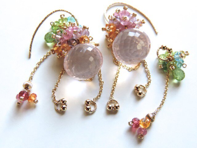 『 Fairy of flower 』Pierce & charm by K14GFの画像1枚目
