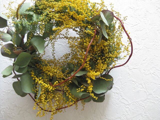 ミモザwreath-basketの画像1枚目
