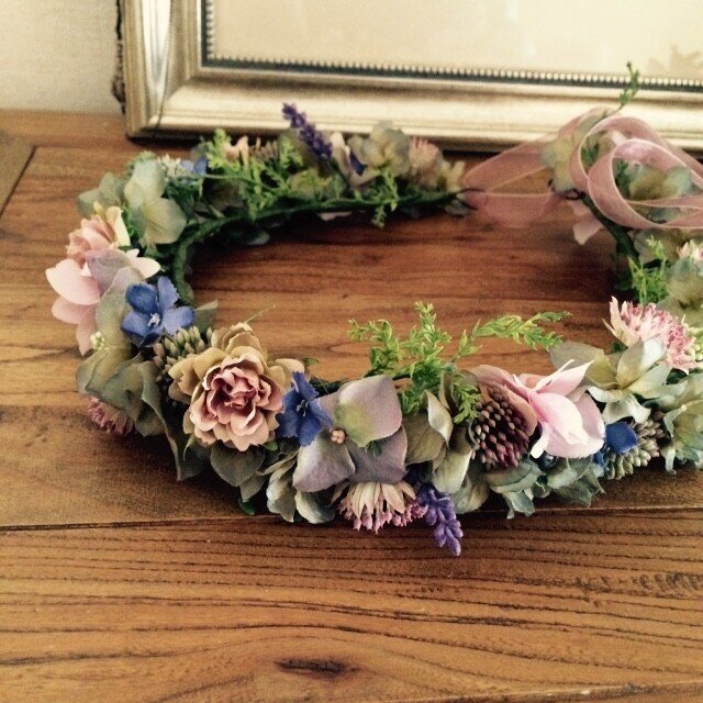 アンティークローズの花冠の画像1枚目