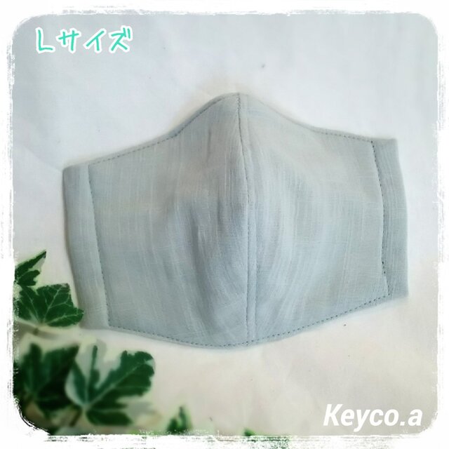 (L)ミントグレー*ワイヤ入り立体マスクの画像1枚目