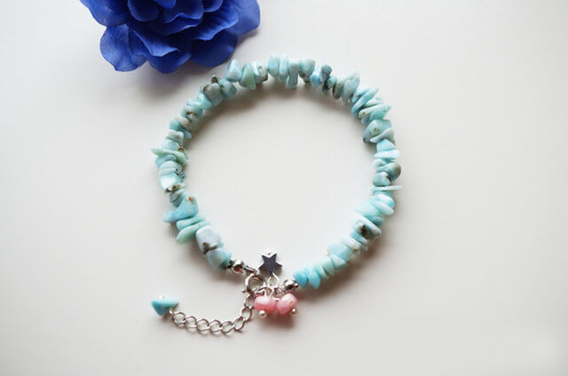 ラリマー ブレスレット Larimar bracelet B0038の画像1枚目