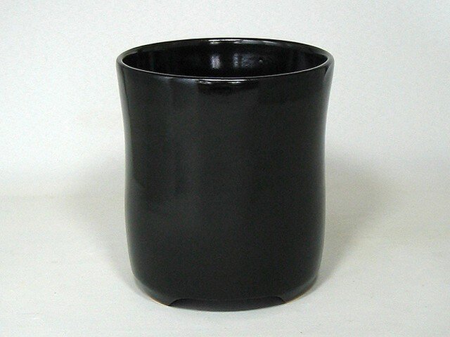 黒釉 肉厚植木鉢の画像1枚目