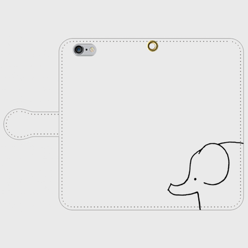 【送料無料】iPhone6/6s手帳型スマホケース 象の画像1枚目