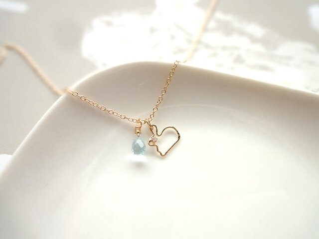 【受注生産】Necklace■animal rabbit 1■sky blue topazの画像1枚目