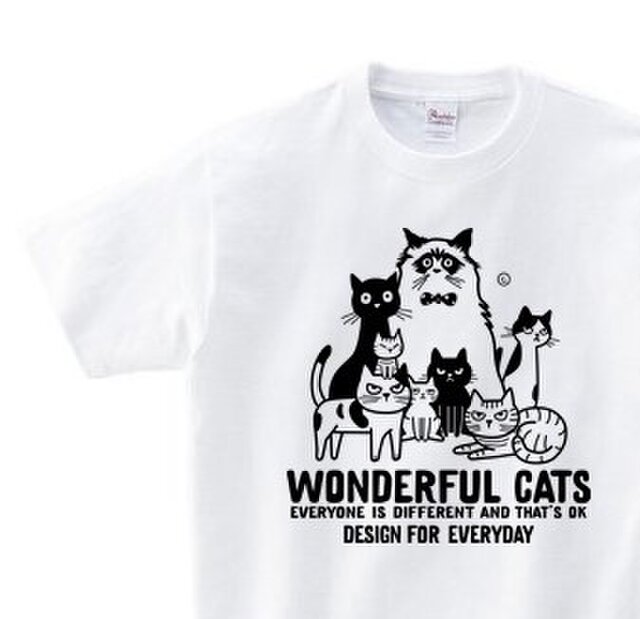 ワンダフル★キャッツ ~ねこシリーズ~150.160(女性M.L) Tシャツ【受注生産品】の画像1枚目