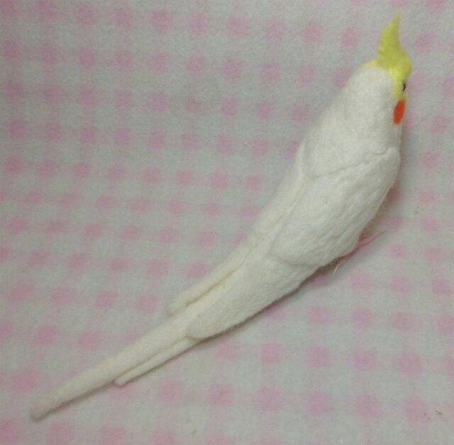 羊毛フェルト オカメインコ ルチノー リアル！オカメインコ イエロールチノー 羊毛フェルト 受注製作