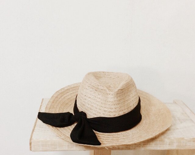 Black ribbon hat (long)の画像1枚目