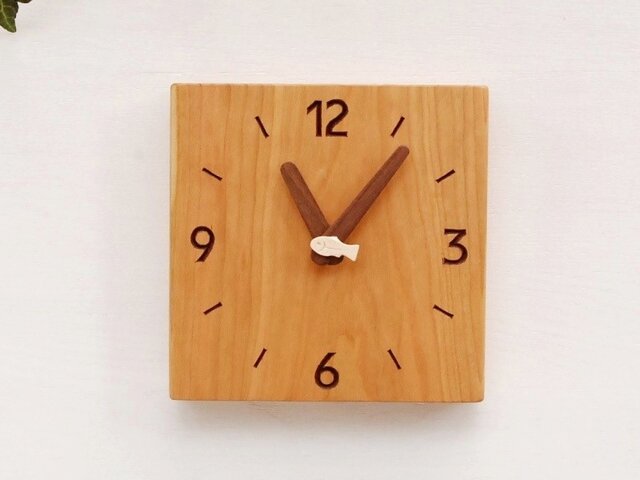 15cm×15cm 掛け・置き時計 チェリー【1611】の画像1枚目