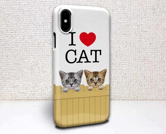 iphone ハードケース iPhoneX iphone8 iphone8 plus iphone7 猫 壁の上の猫(ネコ)の画像1枚目