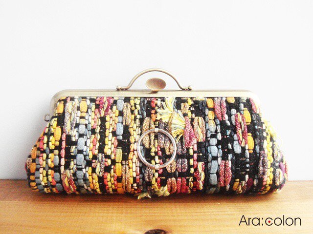 【横長M Pouch】"MALHIA KENT" FANCY TWEEDの画像1枚目