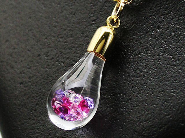 Bijou glass 雫ペンダント パープルレッドカラーの画像1枚目