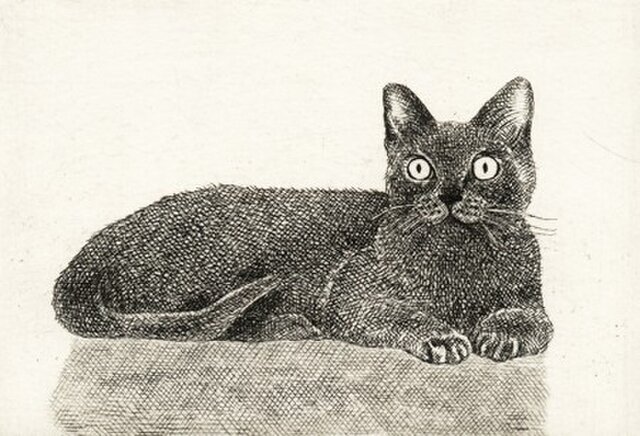 依頼者優先購入作品1 猫の額付き銅版画　センチメンタル猫 依頼者優先購入作品1 猫の額付き銅版画 センチメンタル猫 依頼者
