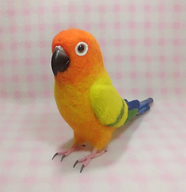 リアルサイズ♪ コガネメキシコインコ 羊毛フェルト 受注製作