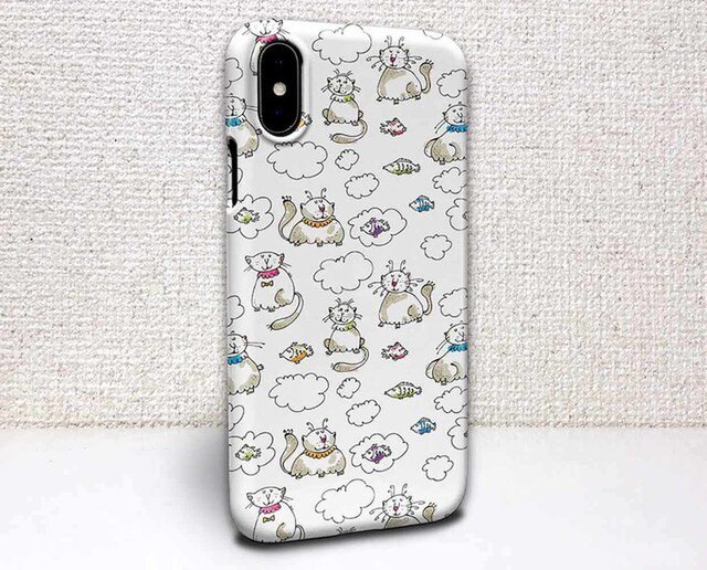 Iphone ハードケース Iphonex Iphone8 Iphone8 Plus 猫 ほのぼの猫の手書きイラスト Iichi ハンドメイド クラフト作品 手仕事品の通販