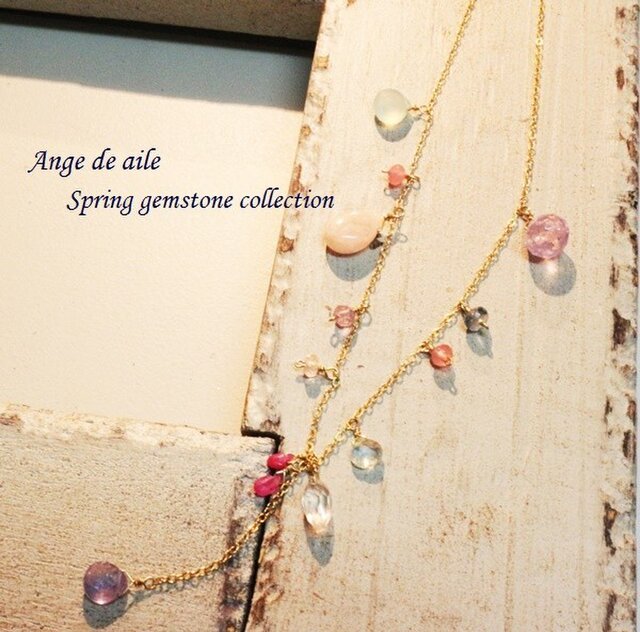 ハンドメイド❤駒鳥風❤ネックレス 送料無料【14kgf】春色とりどりネックレス | iichi 日々の