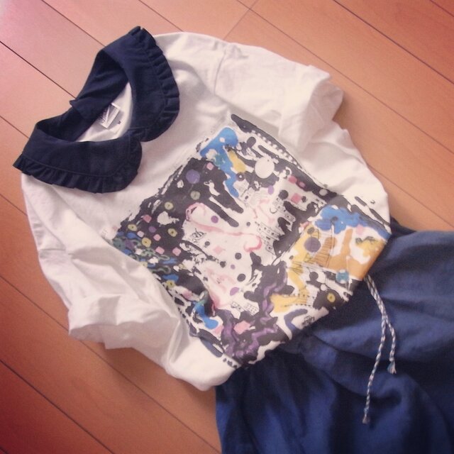 KAKERA 付け襟 *ネイビー* size Sの画像1枚目