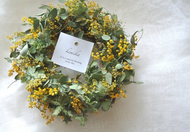 mimosa wreath.yの画像1枚目