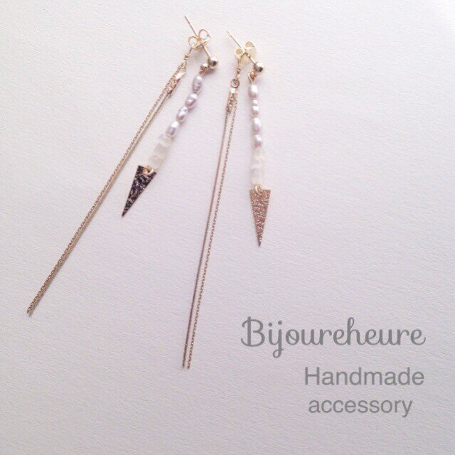 triangle&chain ピアス・イヤリングの画像1枚目