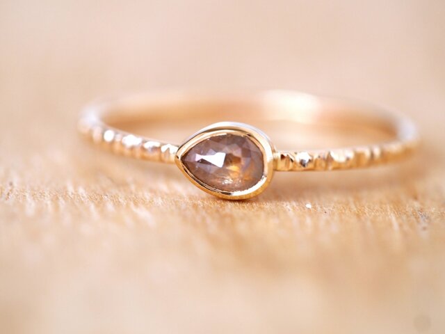 Morning glow Pear Diamond Ringの画像1枚目