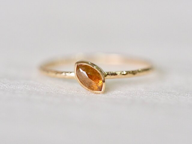 Orange Dahlia Petal Diamond Ringの画像1枚目
